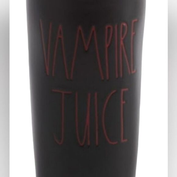 RAE DUNN Black with red writing Vampire Juice Travel Tumbler 15 oz - Picture 2 of 2